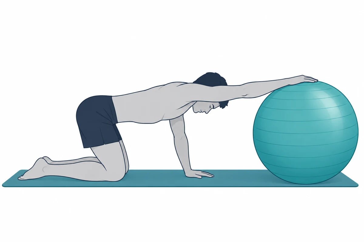 Διάταση πλατύ ραχιαίου με stability ball